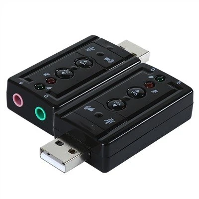 Adaptor pentru placă de sunet USB la jack audio cu buton