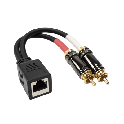 Cablu stereo placat cu aur 2 RCA mascul la Rj45 mamă